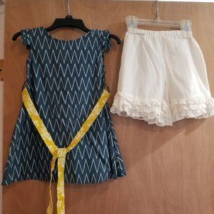 Persnickety Summer Celebration Dress, Sash and Bloomers.